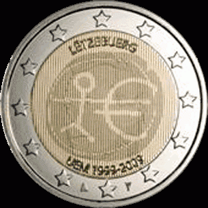 Luxemburg 2 euro 2009 10 jaar EMU UNC